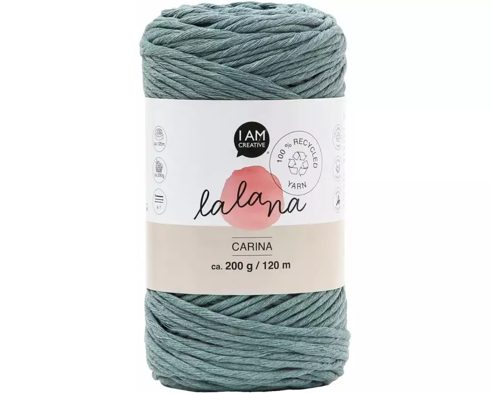lalana Wolle Carina 200 g, Blaugrau
