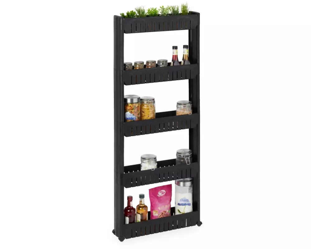 relaxdays Nischenwagen 12.5 x 131 x 54 cm, Schwarz