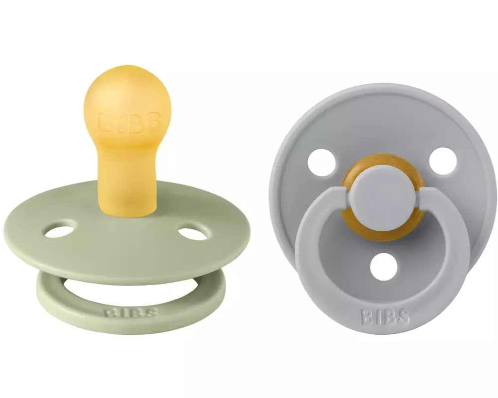 Bibs Nuggi rund Latex 2er Set Sage Green/Cloud 0-6 Mt.