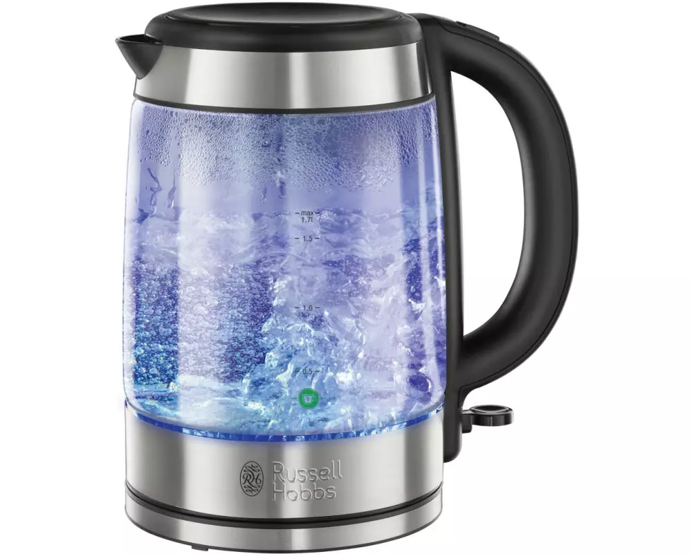 Russell Hobbs Wasserkocher 1.7 l, Schwarz/Silber/Transparent