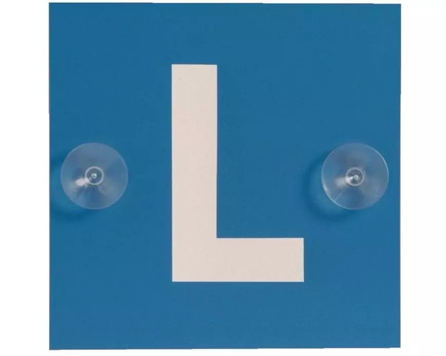 TopLine L-Schild mit Saugnäpfen, Kunststoff, 16 x 16 cm