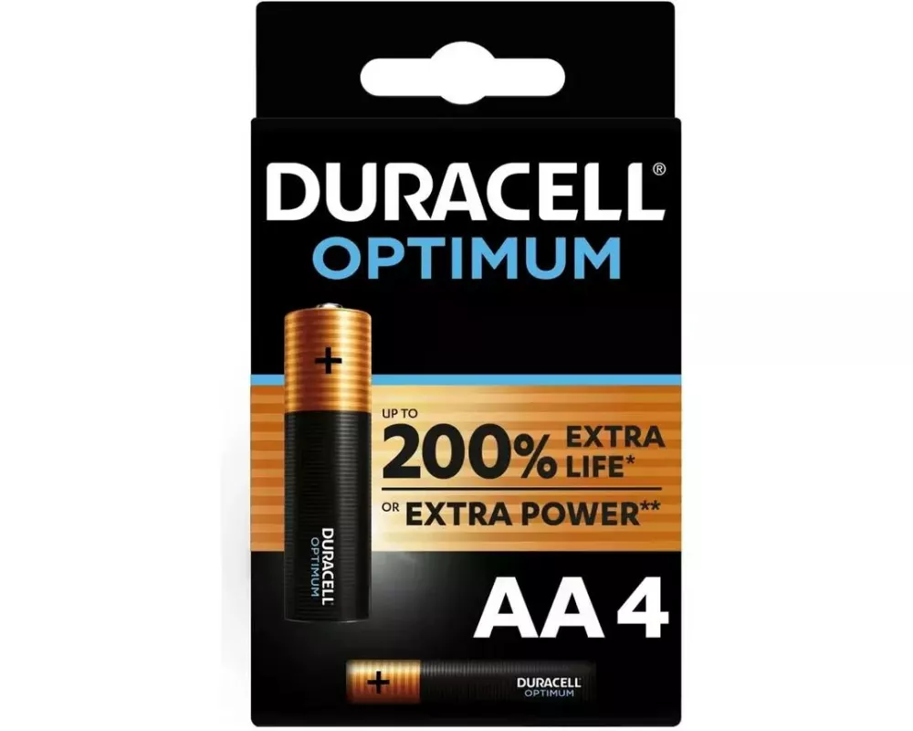 Duracell Batterie Optimum AA , 4 Stück