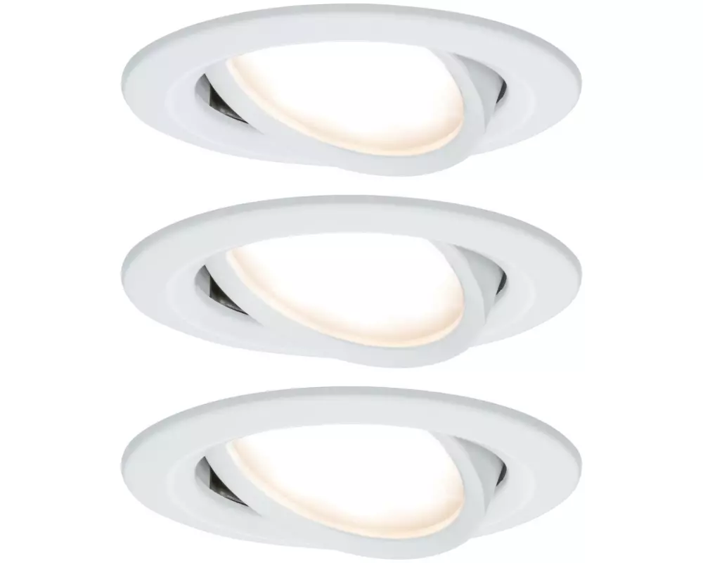Paulmann Einbauspot Nova Coin Set, 3 x 6 W, 2700 K, Weiss
