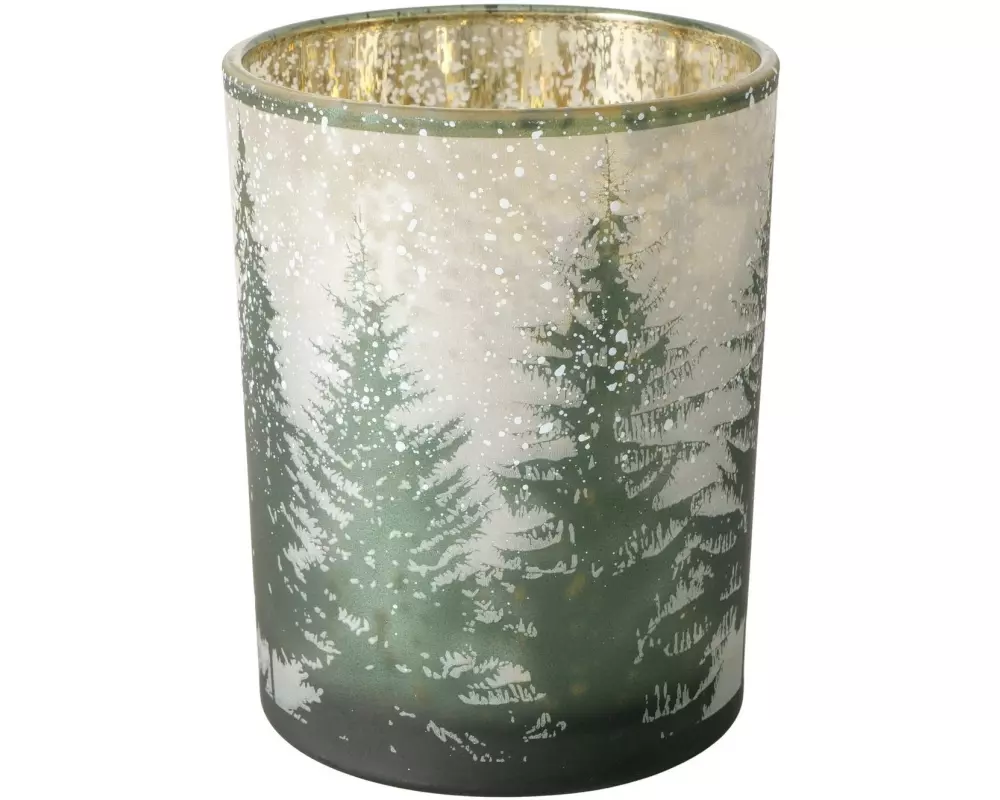 Boltze Weihnachtswindlicht Elmas Glas, 12.5 x 10 cm