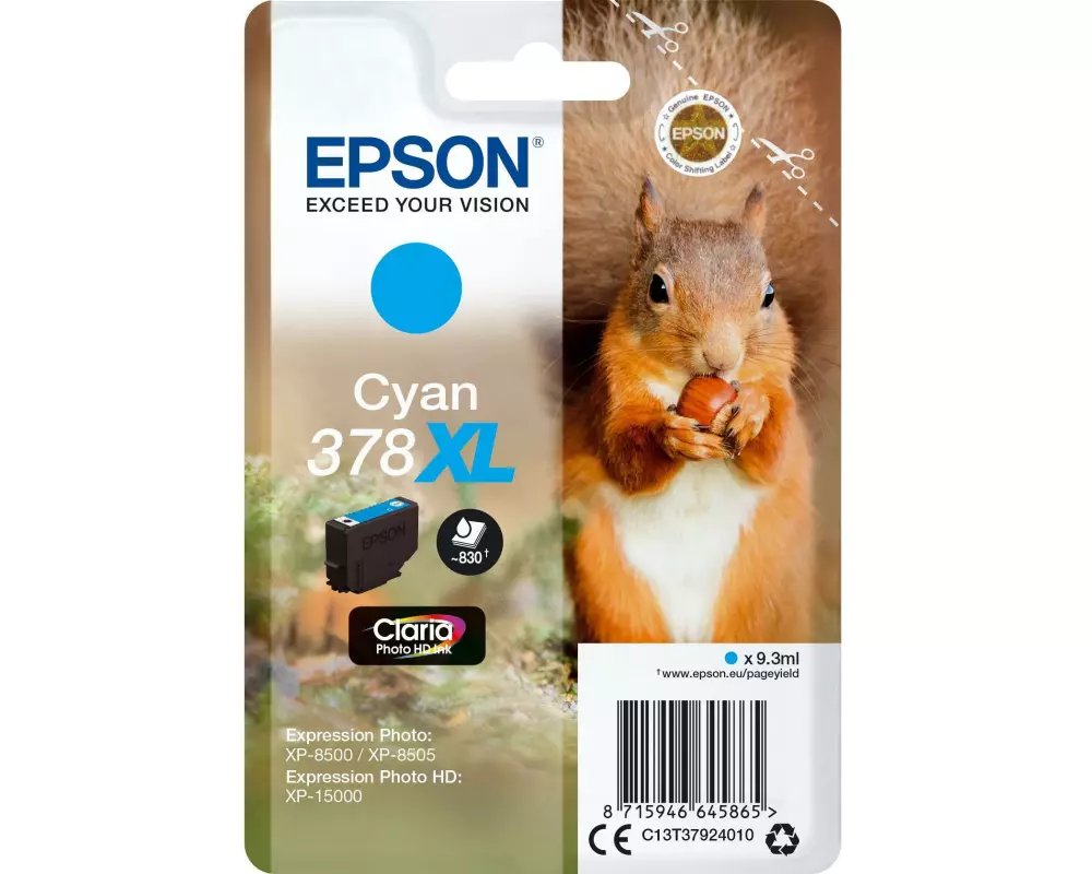 Epson Tinte 378 XL / C13T37924010 Cyan