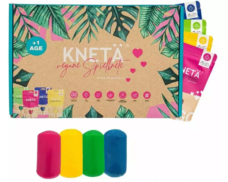 KNETÄ Vegane Spielknete 4er Bag Set, 100g