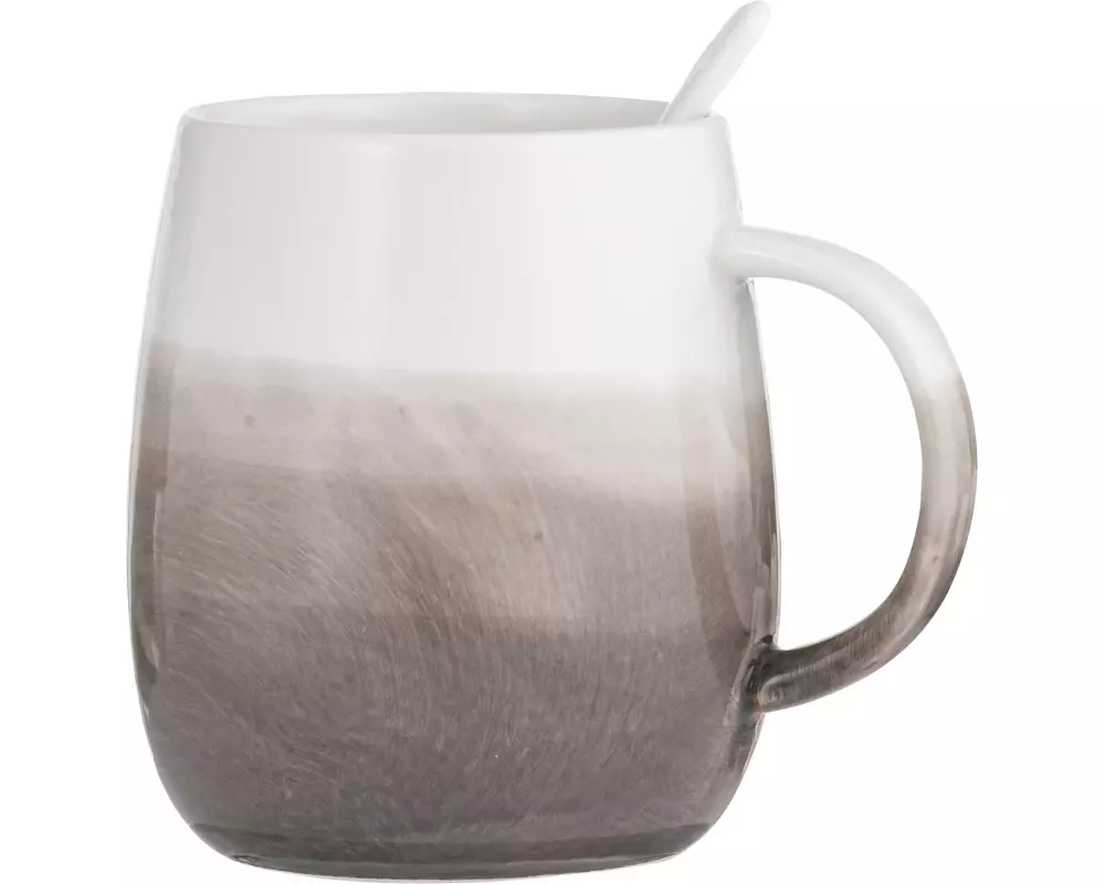 Ladelle Tasse mit Löffel Immerse 380 ml, 1 Stück, Braun/Weiss