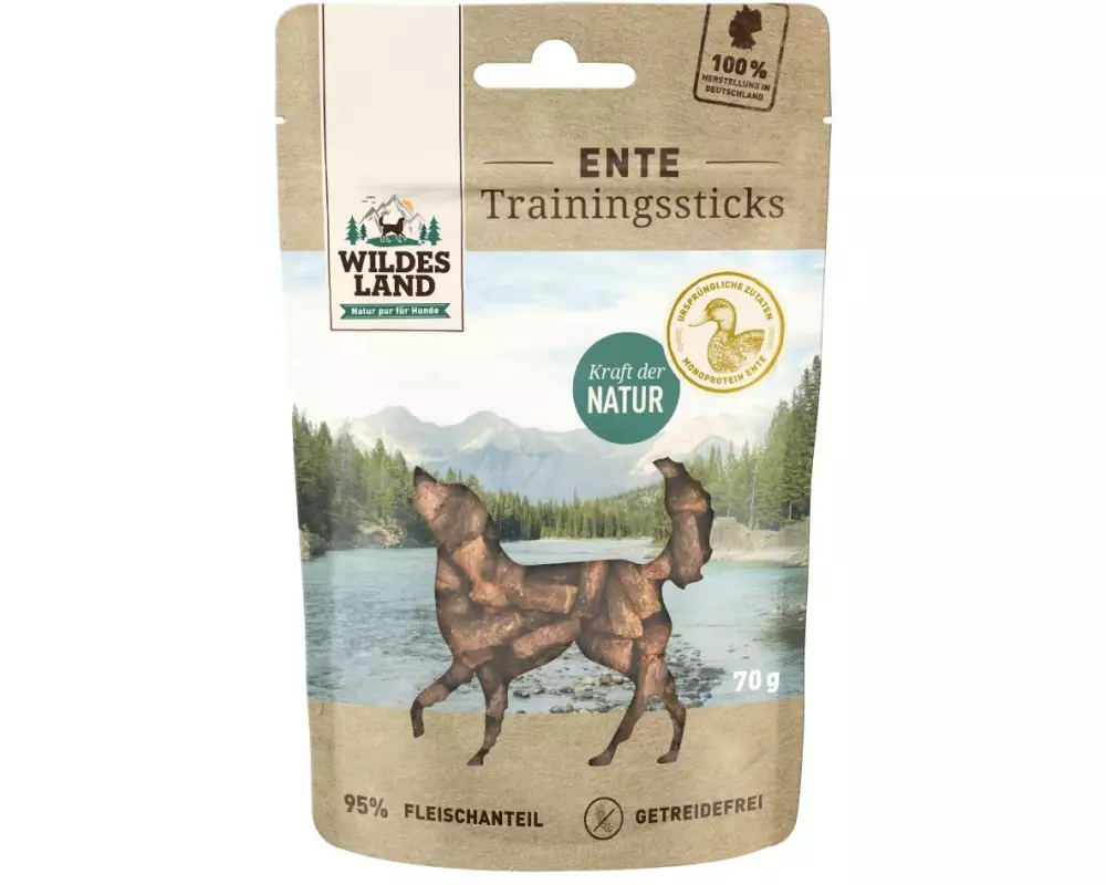 Wildes Land Snack Trainingssticks Ente, 70 g