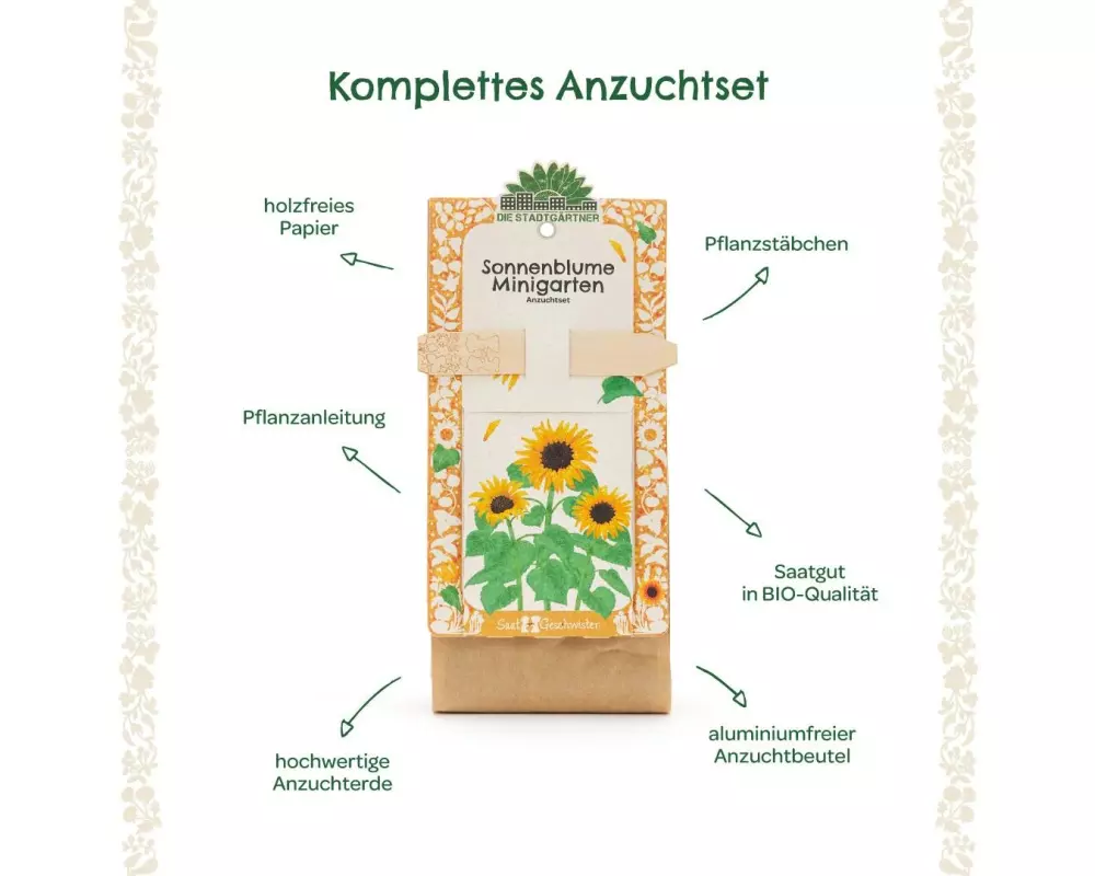 Die Stadtgärtner Anzuchtset Sonnenblume