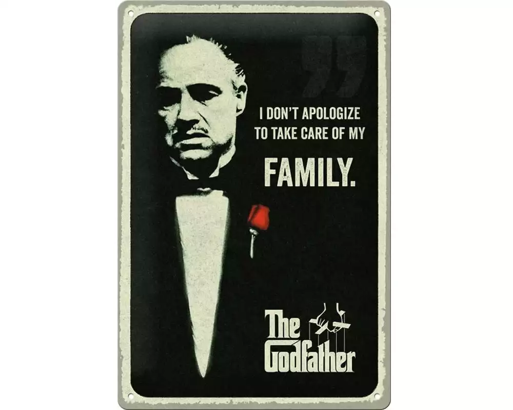 Nostalgic Art Schild The Godfather Family 20 cm x 30 cm, Metall