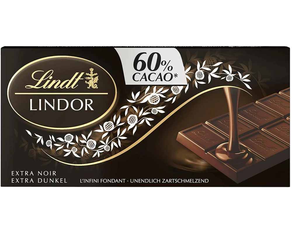 Lindt Tafelschokolade Lindor Dunkel 60% Cacao 100 g