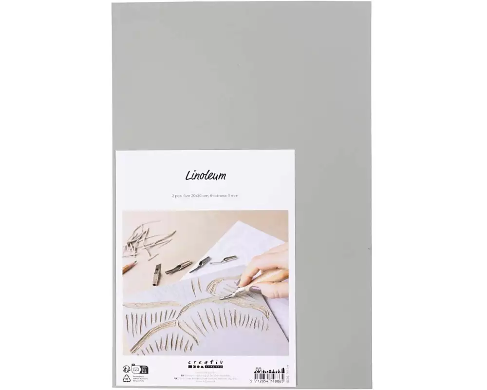 Creativ Company Stempel Zubehör Linoleumplatte 20 x 30 cm, 2 Stück