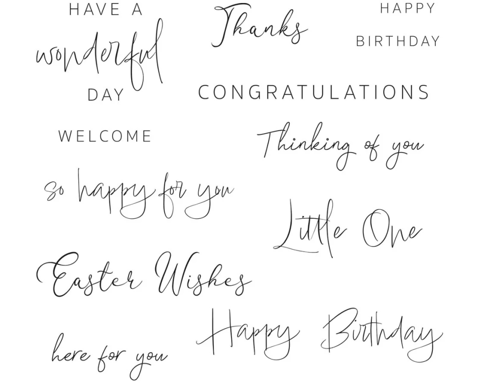 SIZZIX Stempel 666519 Daily Sentiments 13 Stück