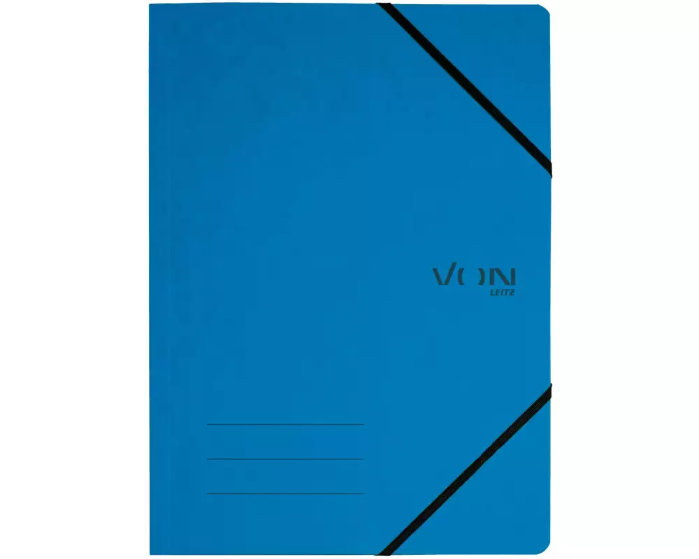 VON Gummibandmappe A4, Blau, 5 Stück