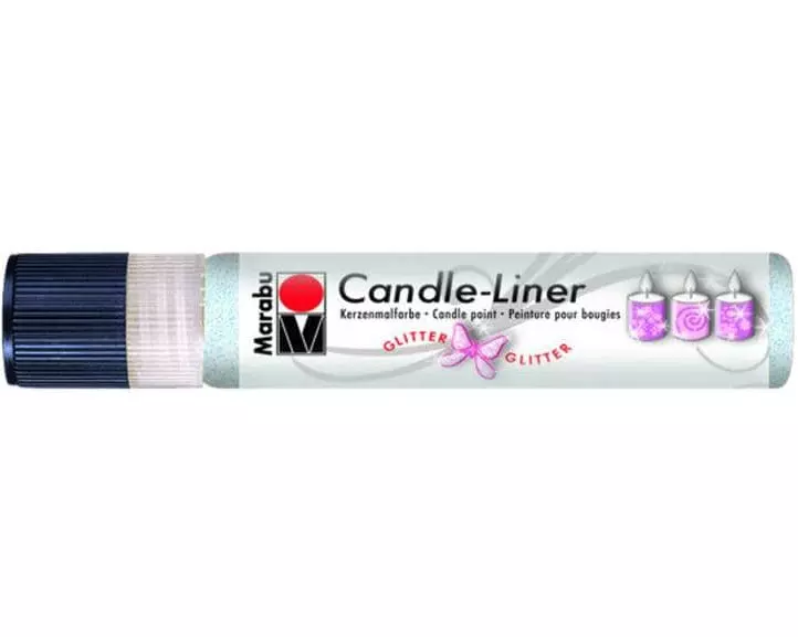 Marabu Kerzenmalfarbe Candle-Liner Glitter 25 ml, Weiss