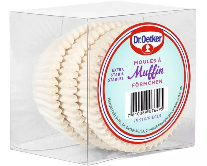 Dr.Oetker Muffin Backform 75 Stück, Weiss