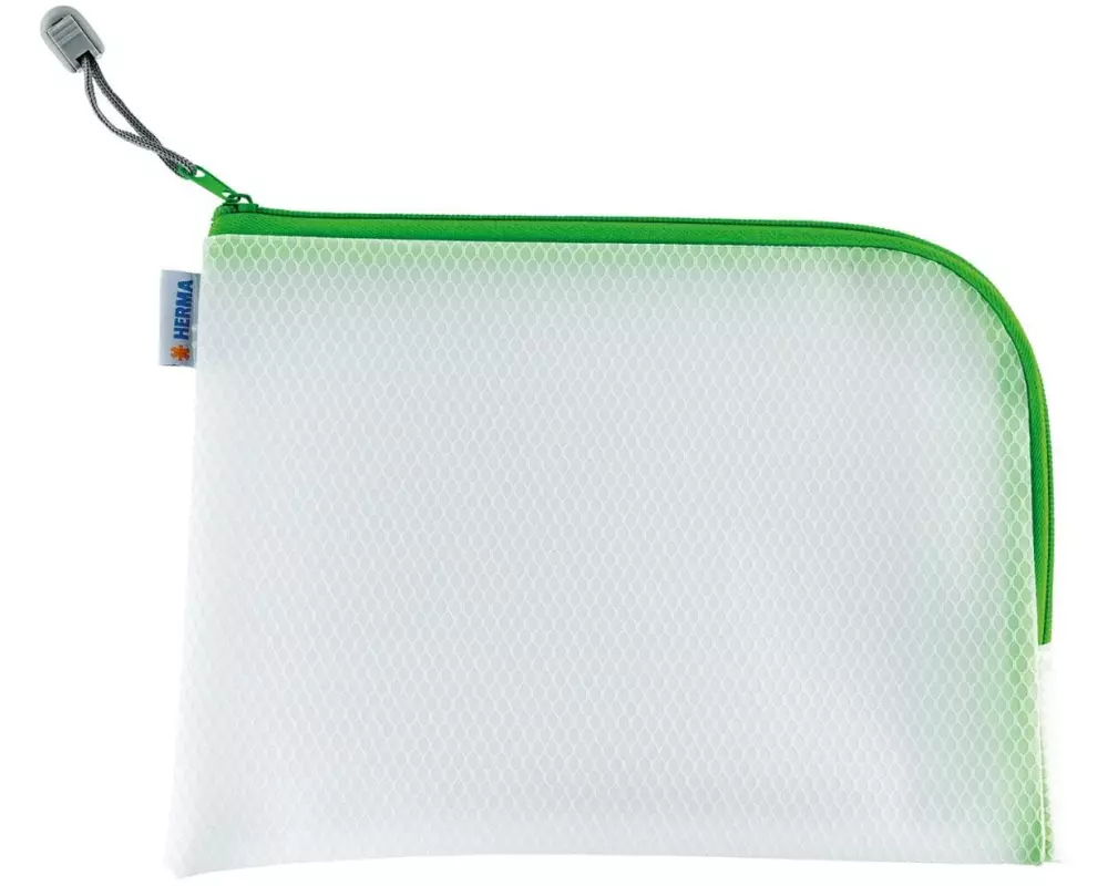 HERMA Etui Mesh Bag 26 x 20 cm, Grün/Weiss