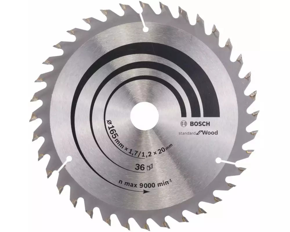 Bosch Professional Kreissägeblatt Optiline Wood, 165 x 20 x 1.7 mm, Z 36