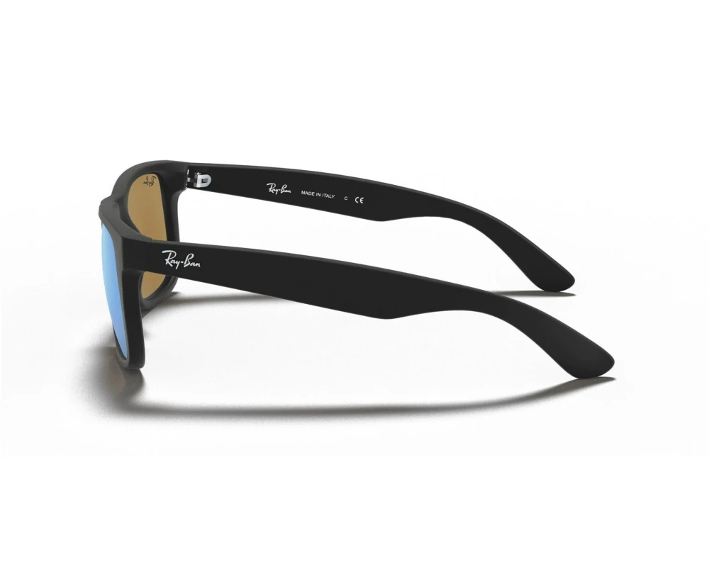 Ray-Ban Ray-Ban JUSTIN RUBBER BLACK Sonnenbrille, Lens BLUE FLASH