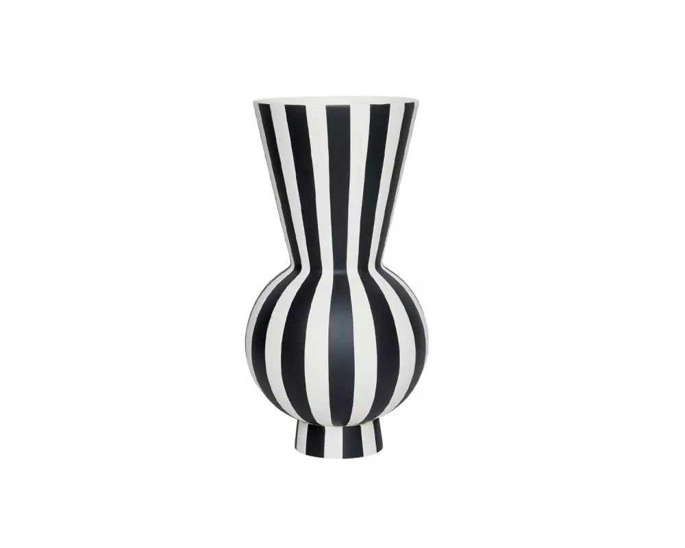 OYOY Vase Toppu 28 cm, Schwarz/Weiss