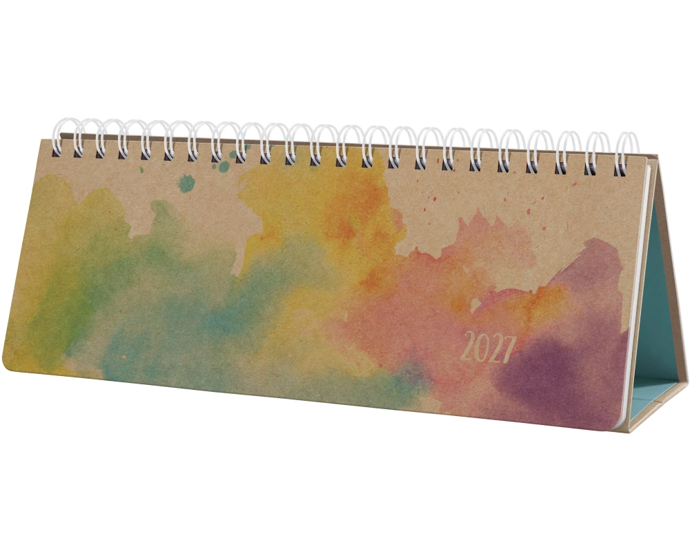 JOLIE Tischkalender Pure 2027 7J901 1W/2S rainbow flow 30x15.4cm