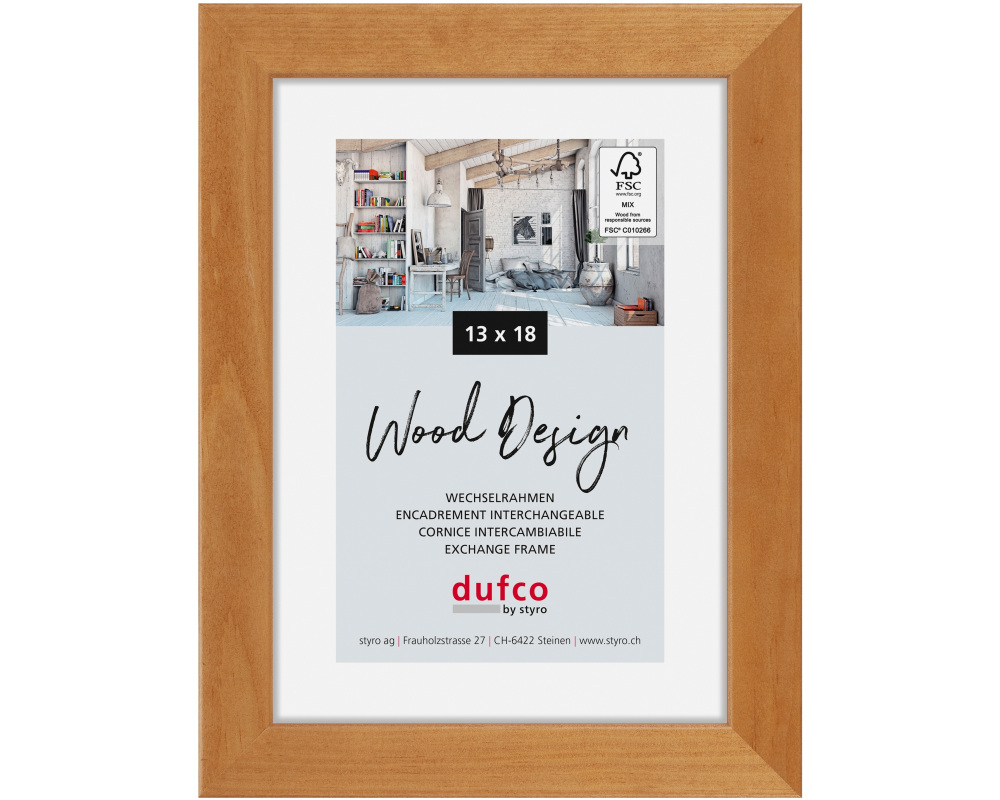 DUFCO Holz-Bilderrahmen 13x18cm 1610.80597 Toronto Kirschbaum