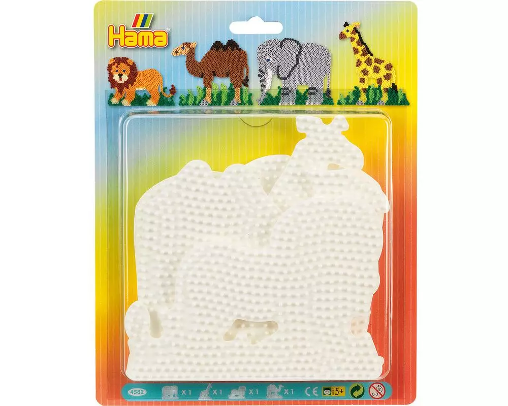 Hama Bügelperlen Platten Midi mit 4 Tier-Motiven Weiss
