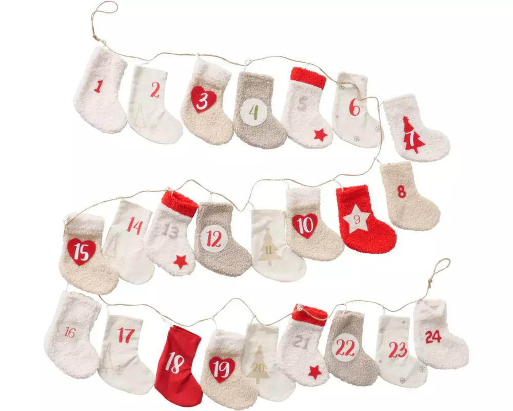 Boltze Adventskalender Pelly Weiss/Rot