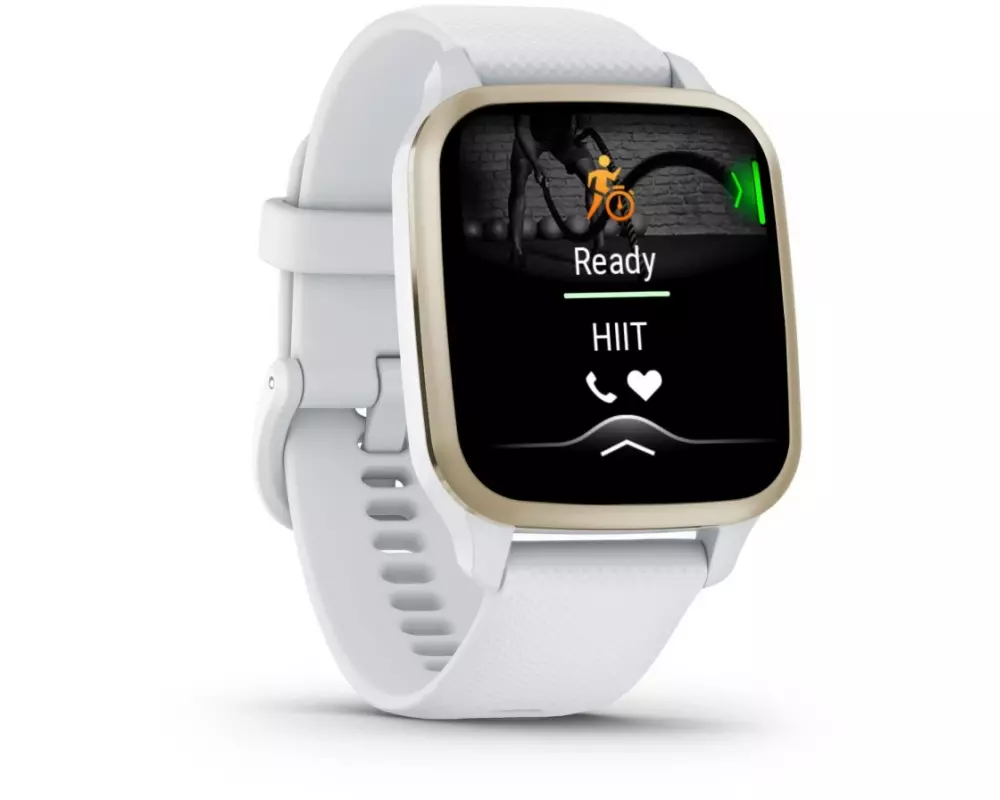 GARMIN GPS-Sportuhr Venu Sq2, Weiss/Cremegold