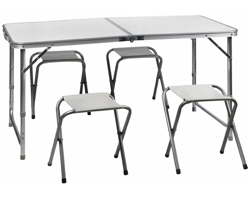 dameco Campingtisch Set faltbar mit 4 Klappstühlen