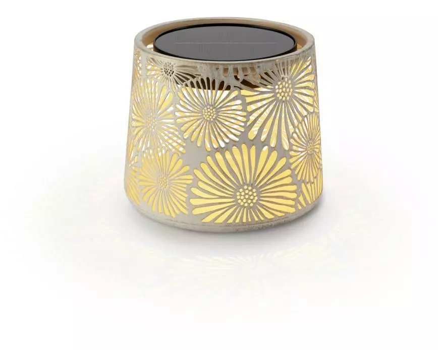 STT Laterne Solar Antic Mini Blossom Weiss, 18 cm