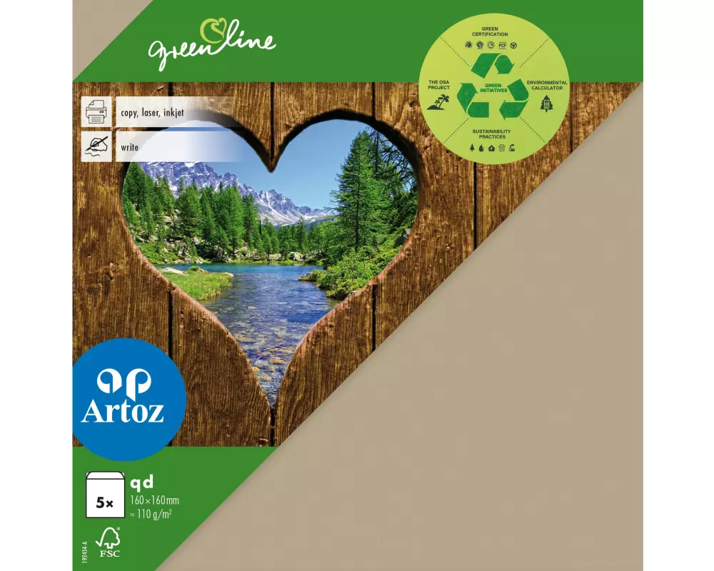 Artoz Couvert Green Line 16 x 16 cm, 5 Stück, Hellbraun