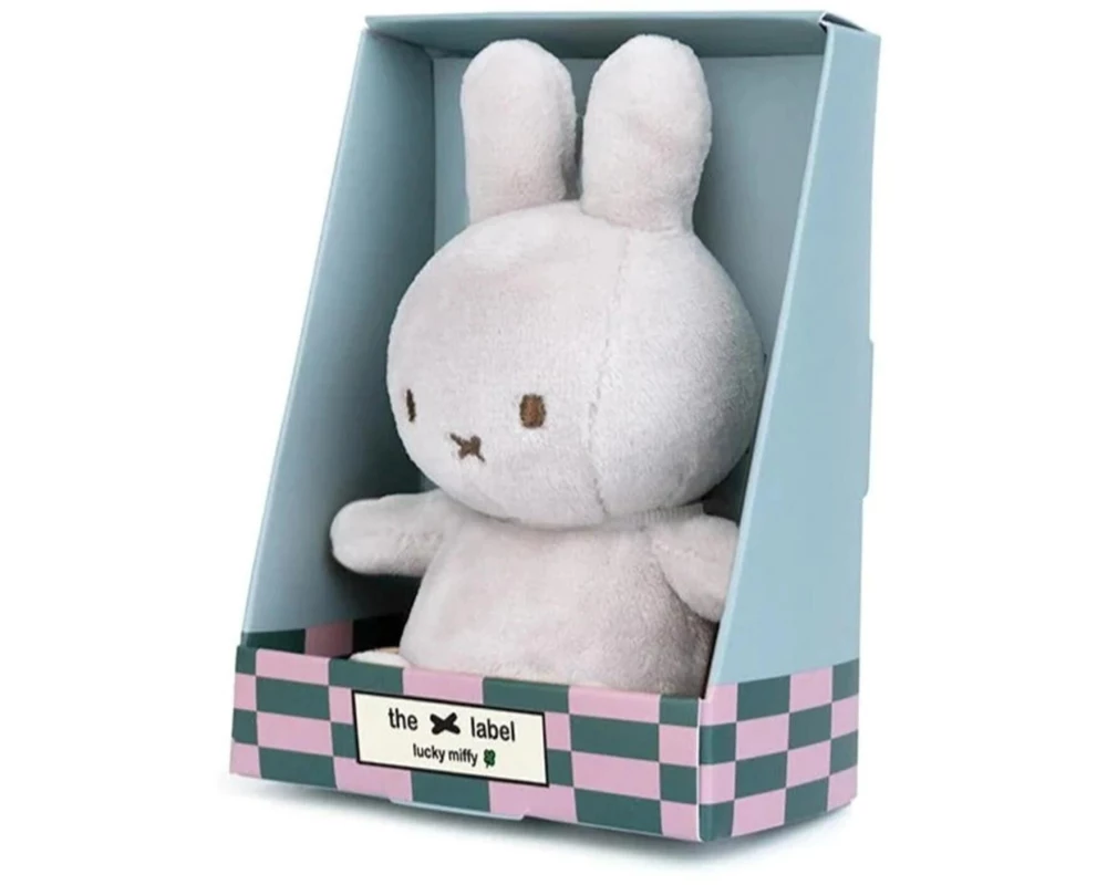 Bon Ton Toys Miffy Lucky Plüschhase sitzend grau 10 cm