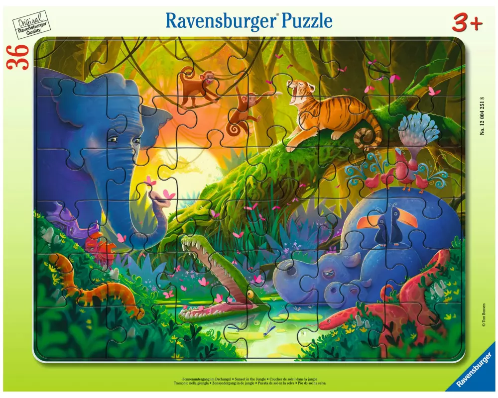 Ravensburger Rahmenpuzzle Sonnenuntergang im Dschungel 36 Teile