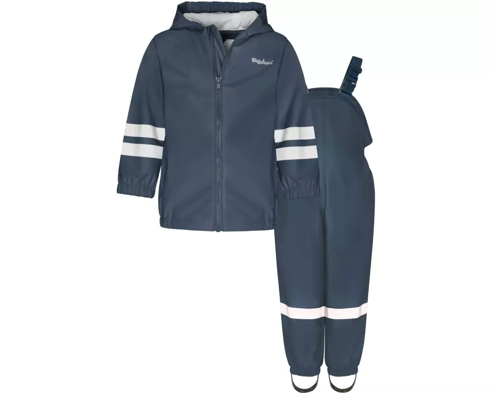 Playshoes Regen-Set Latzhose Basic Gr. 128, Marineblau