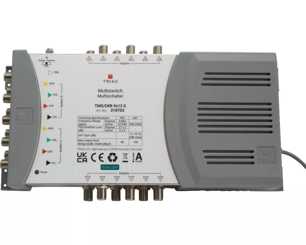 Triax DiSEqC-Multischalter TMS/CKR 9 x 12 S