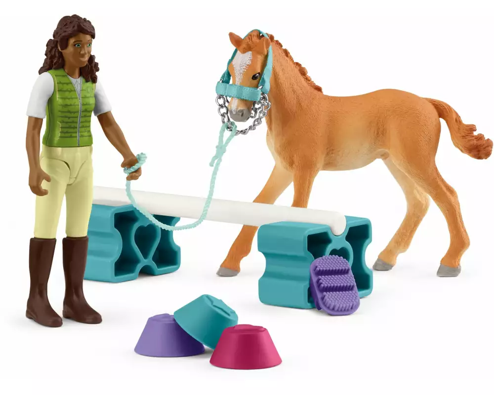 Schleich Spielfigurenset Horse Club Trainingsset für Fohlen
