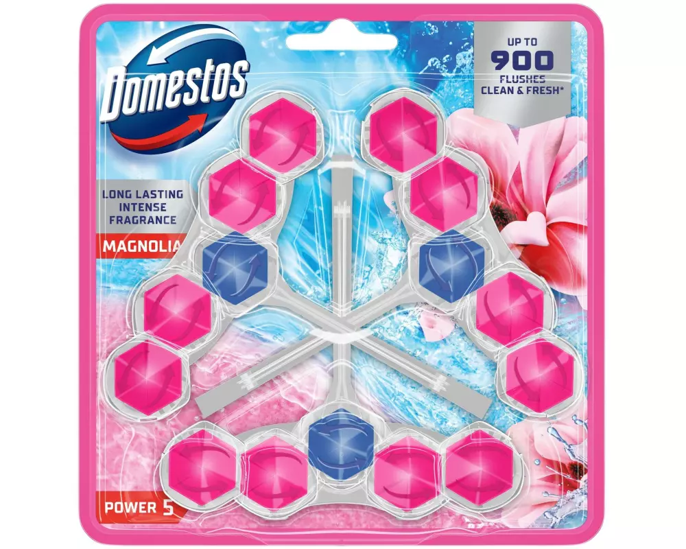 Domestos WC-Reiniger Power 5 WC Stein Magnolie 3 Stück