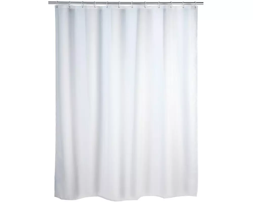 Wenko Duschvorhang Uni 180 x 200 cm, Weiss