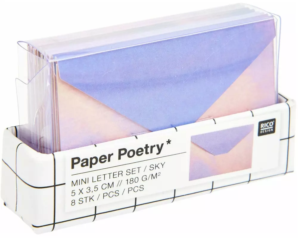 Rico Design Mini Letter Set The Sky is the Limit 5 x 3.5 cm, 8 Umschläge