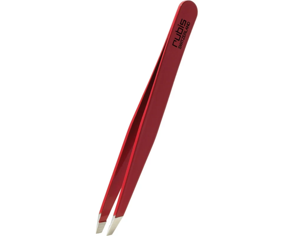 Rubis Pinzette schräg Inox rot, 1 Stück