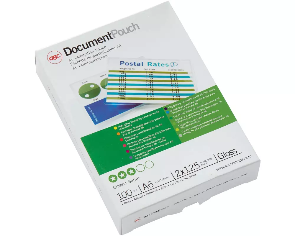 GBC Laminierfolie A6, 125 µm, 100 Stück, Glänzend