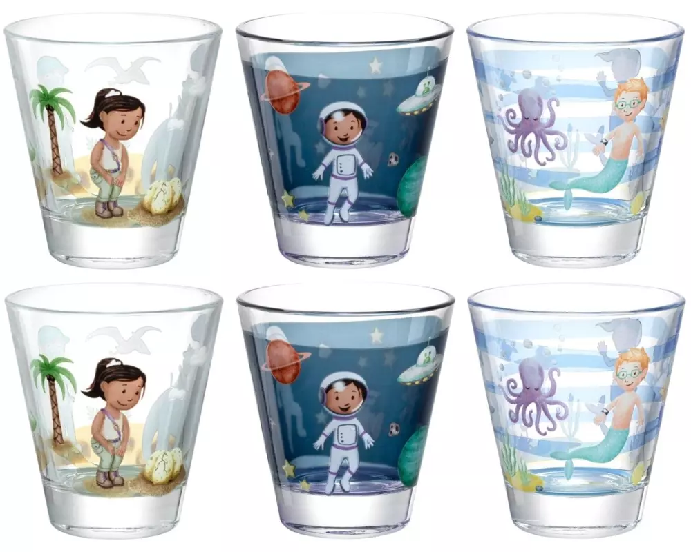 Leonardo Kindertrinkglas Avventura 215 ml, 6 Stück, Assortiert