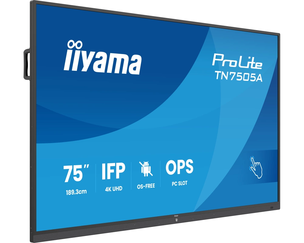 iiyama TN7505A-B1AG Signage-Display Interaktiver Flachbildschirm 189,3 cm (74.5") 500 cd/m² 4K Ultra HD Schwarz Touchscreen