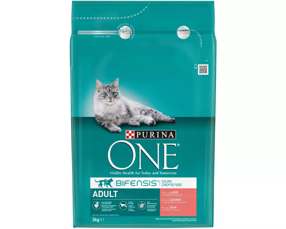 Purina ONE Trockenfutter Adult Lachs & Vollkorn, 3 kg