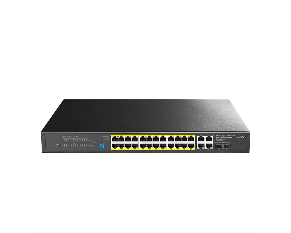 CUDY GS1018PS2 16-Port Gigabit Switch PoE+, 2x RJ45 Uplink, 2x SFP, 200W