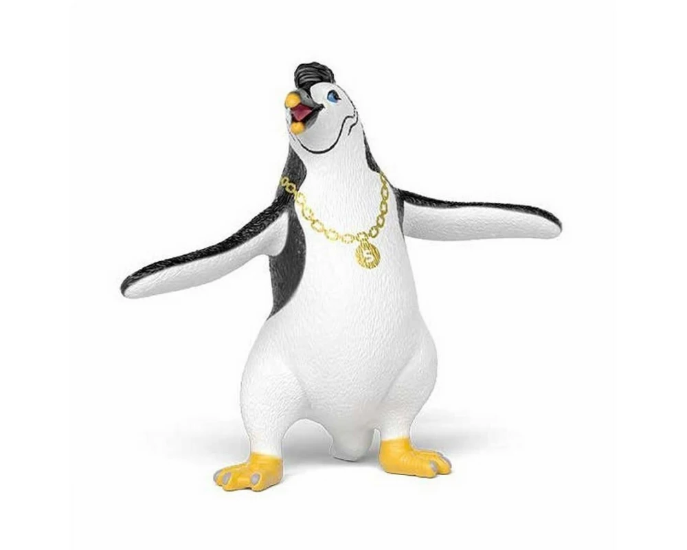 Schleich Spielzeugfigur Juri der Pinguin mit Goldkette