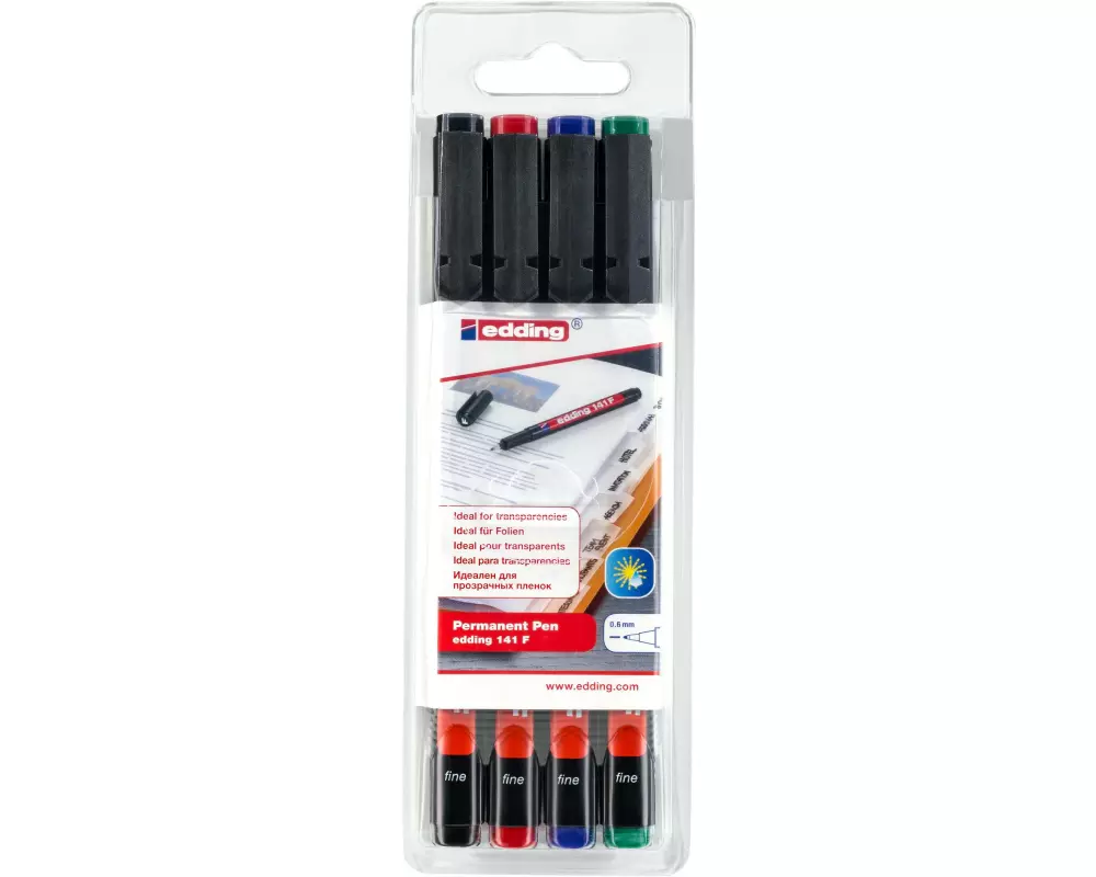 edding Folienstift Permanent Pen 141 F 4-Set