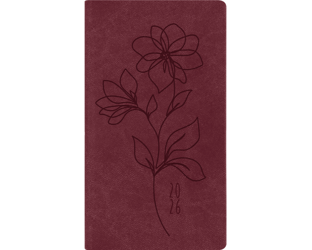 SIMPLEX Ladytimer Taschenplaner 2026 40522.26 1W/2S bordeaux ML 8.7x15.3cm