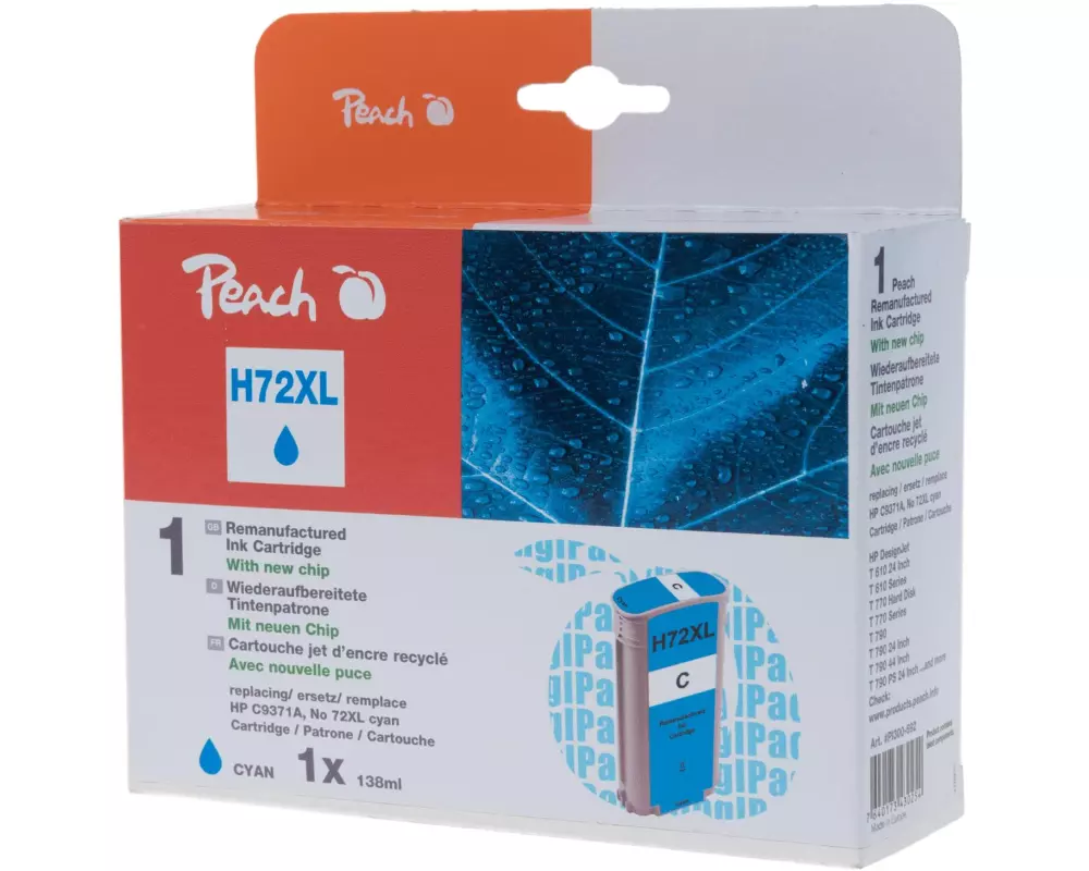 Peach Tinte HP Nr. 72XL (C9371A) Cyan